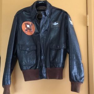 Men’s Type A-2 Brown Leather Bomber Flight Jacket